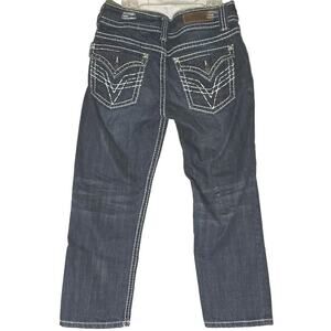 Vigoss Womens Fit Capri Jeans Size 3/27 Juniors Rhinestone Embellishment